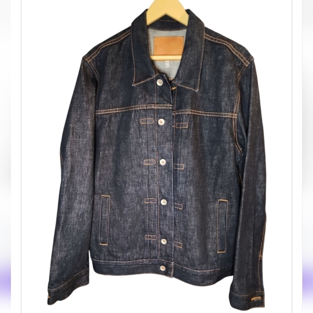 JACK SPADE STENSON RAW RIGID INDIGO BLUE SELVEDGE DENIM JACKET MADE IN USA $450+ - Picture 3 of 11